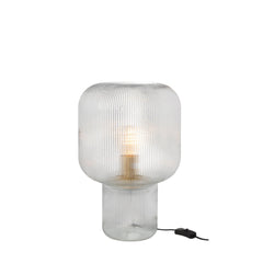 Lampe à poser en verre strié, H 42 cm