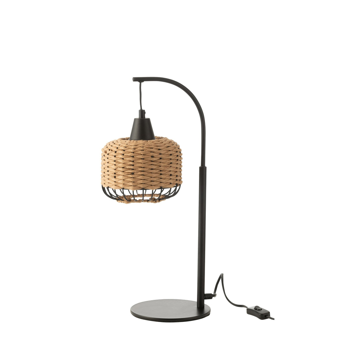 Lampe à poser lanterne en métal naturel