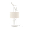 Lampe à poser oiseaux en polyrésine blanc et beige