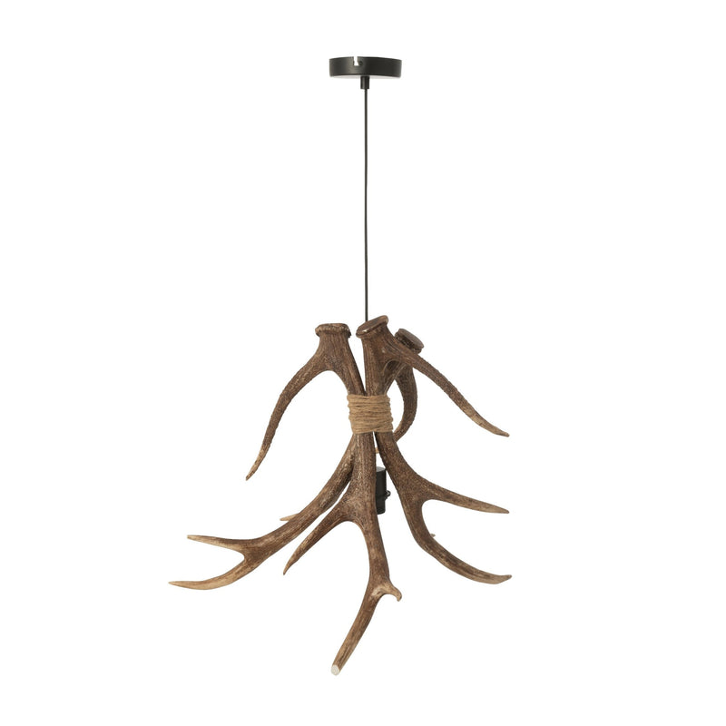 Suspension bois de cerf en polyrésine marron, grand modèle