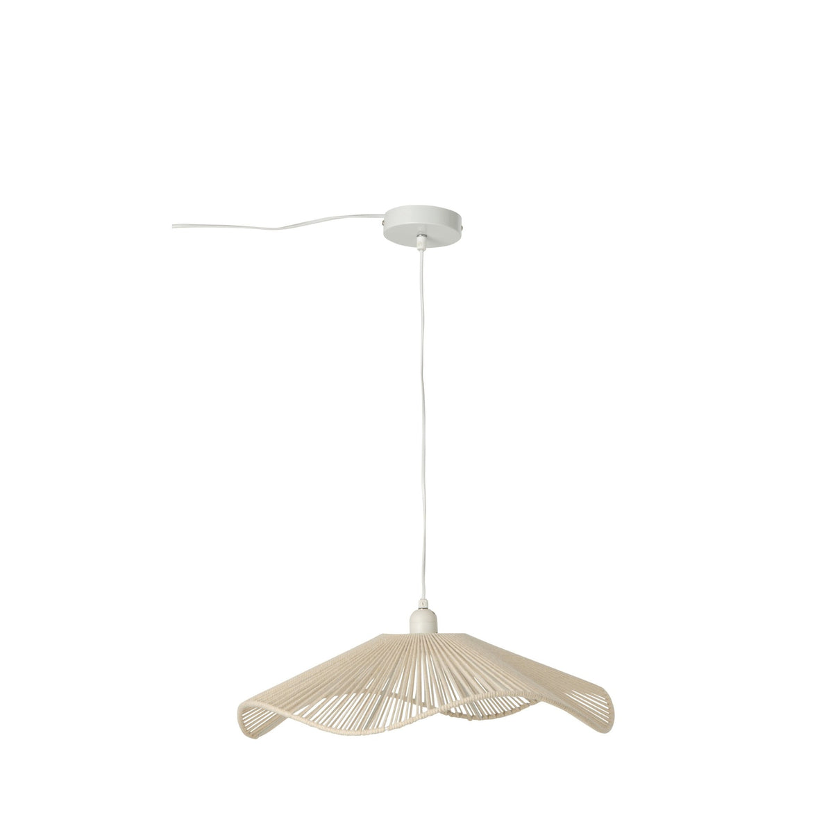 Suspension en corde de lin grège, H 13 cm