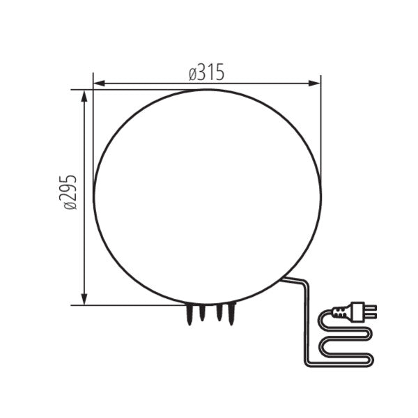 Luminaire extérieur Ball bois, Ø 31,5 cm