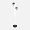 Bamboo 2-spot floor lamp, adjustable, black stem, H 150 cm | Bambus