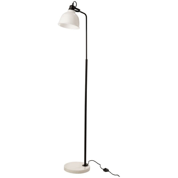 Magali White Glass Steel Floor Lamp