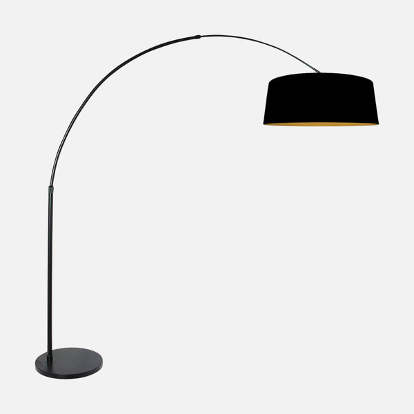 Black and gold arched floor lamp, adjustable Ø 60 cm | Arvo