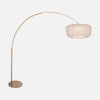 Bronze arc floor lamp, white pleated lampshade Ø 60 cm | Sélva