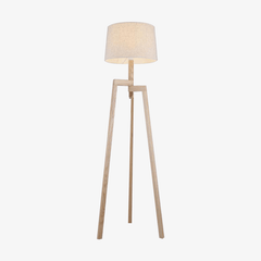 Industrial style wood and metal floor lamps