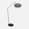 Bamboo reading floor lamp, arched design with braided lampshade | Anne