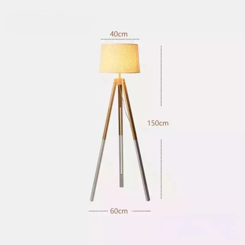 Wooden Tripod Floor Lamp | Natural Elegance