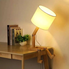 Sitting Wooden Figure Lamp | Luminous Companion