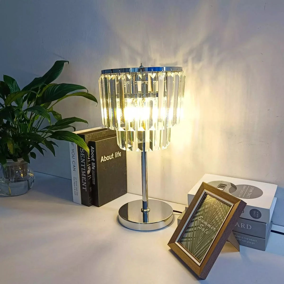 Chic Living Room Lamp | Crystalline Radiance