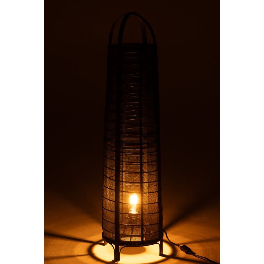 Black Cotton Bamboo Lamp