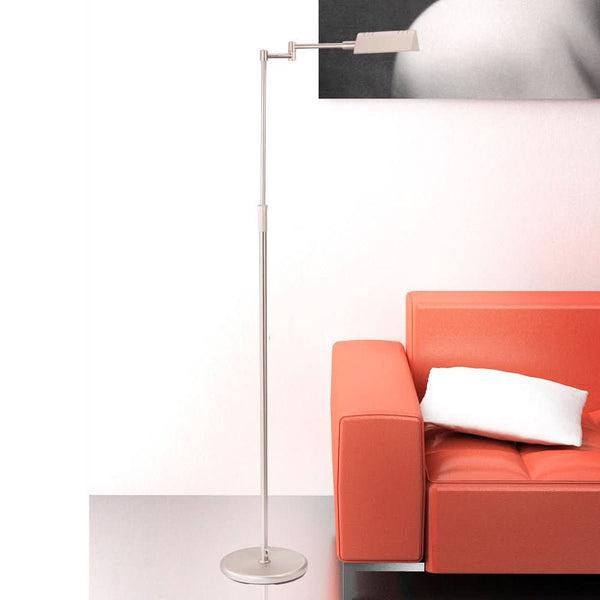 Adjustable Brushed Steel Floor Lamp | Tyla