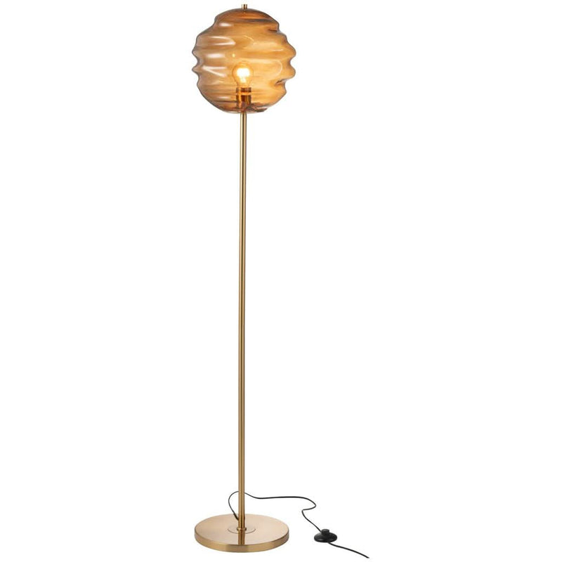 Brown Honeycomb Glass Floor Lamp