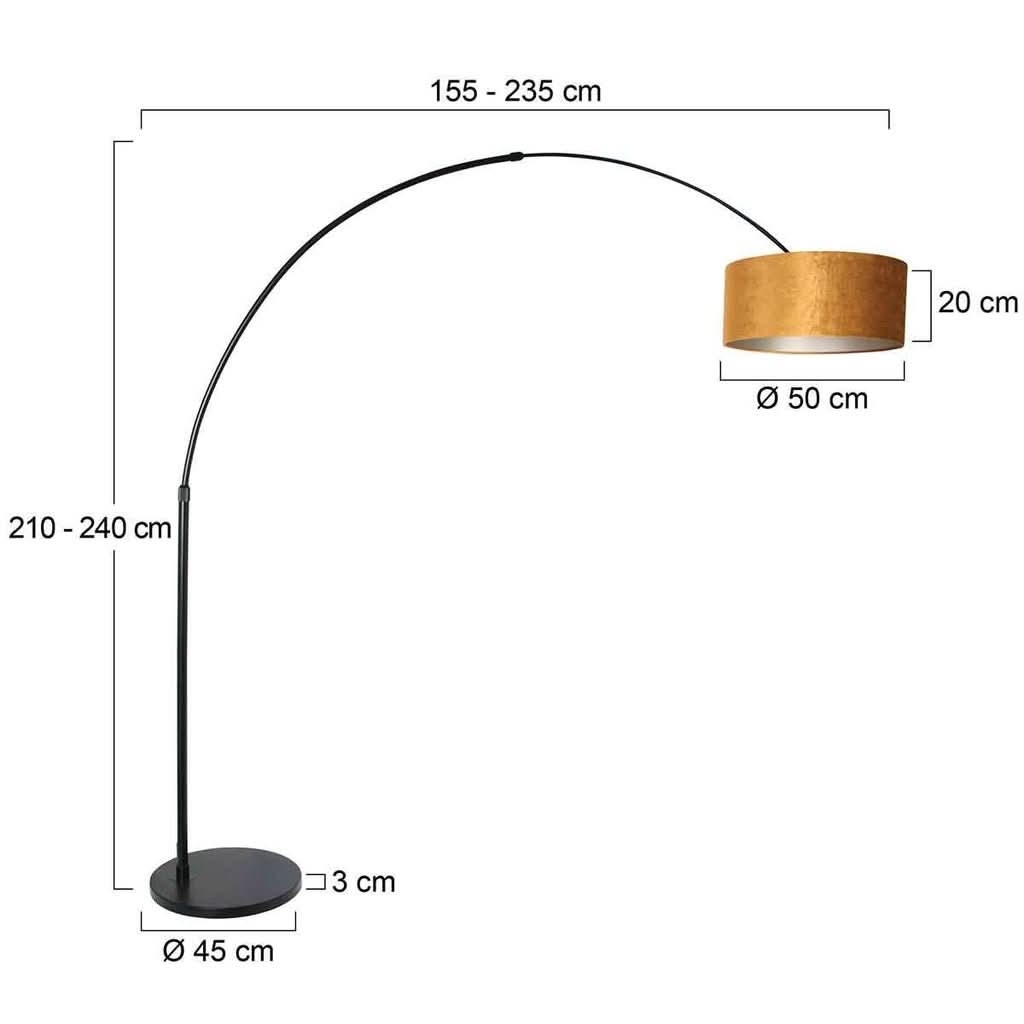 Lampe Sur Pied Velours Doré | Byle - Designix Lampadaire