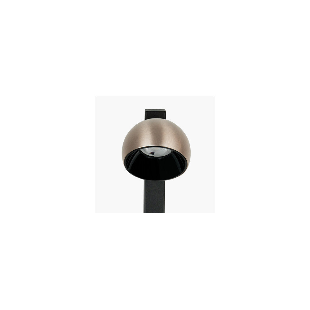 Lampe sur Pied ZAMBELIS 7W Tactile Dimmable DESIGN Noir Sable et Or Brosse 25344