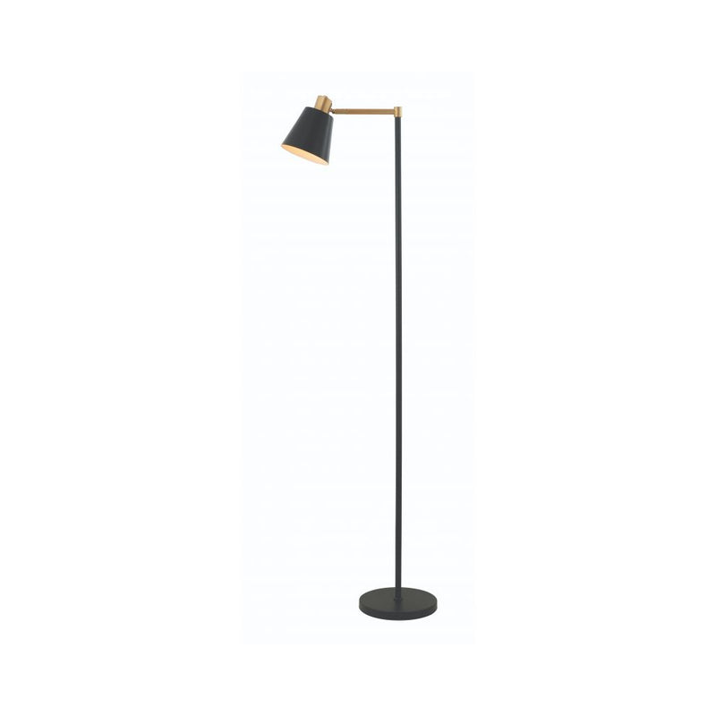 Lampe sur pied ZAMBELIS D250 E27 DESIGN Noir Mat et Dore Mat Sans Source 20216