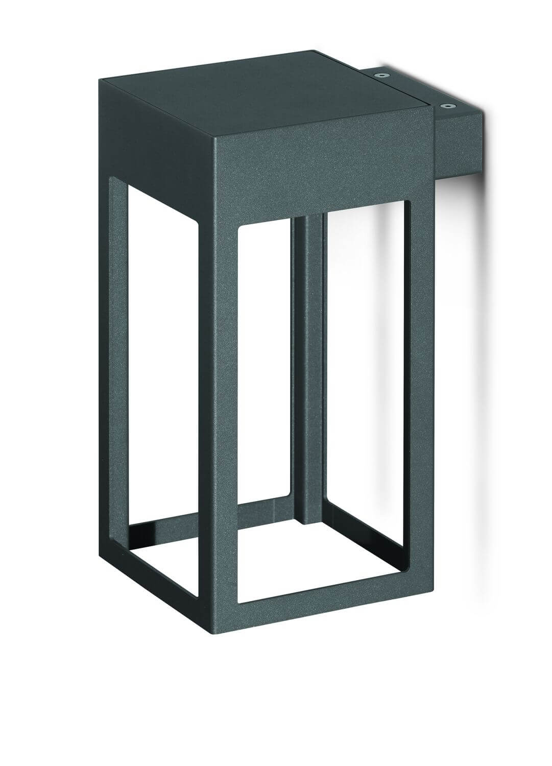 Produit de face sur fond blanc, structure carrée ajourée avec platine de fixation murale