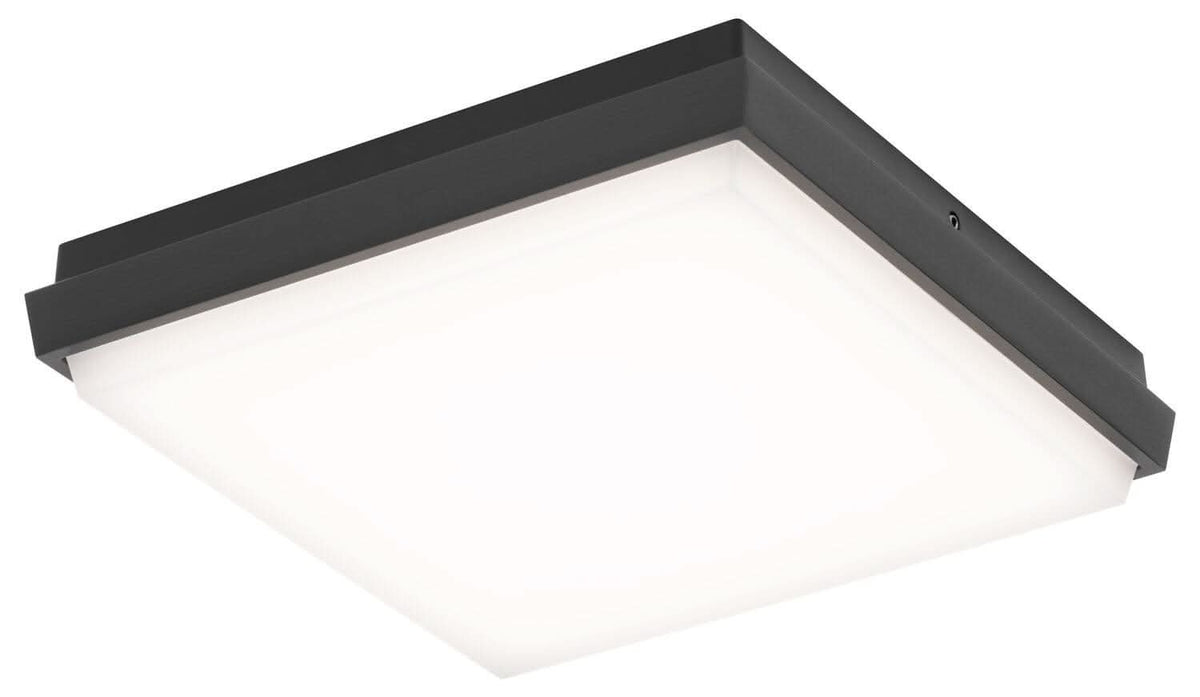Luminaire vu de trois quarts, soulignant l'épaisseur du cadre et la lumière diffuse