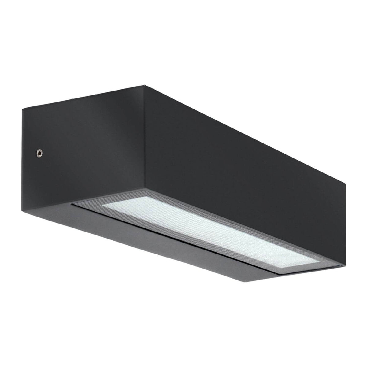 Vue de dessous du boîtier montrant la vitre diffusante striée et la grille