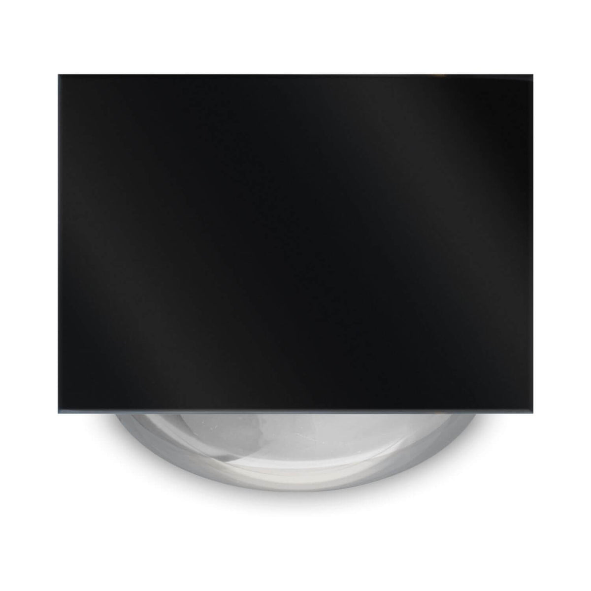 Face avant de l'applique anthracite rectangulaire avec son verre bombé en partie basse.