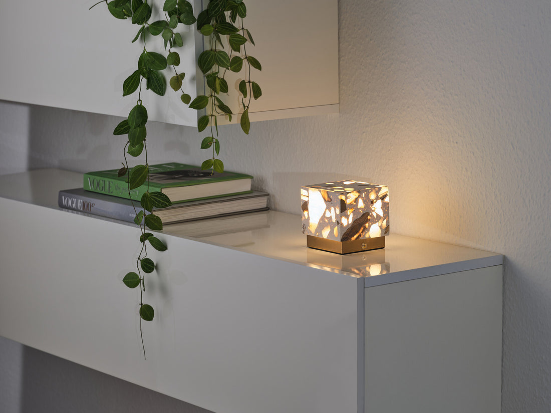 Lampe extérieure Gleam blanche et beige