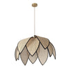Suspension Rattan Lotus marron et beige, H 146,5 cm