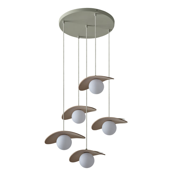 Suspension Pearl beige, 5 lumières