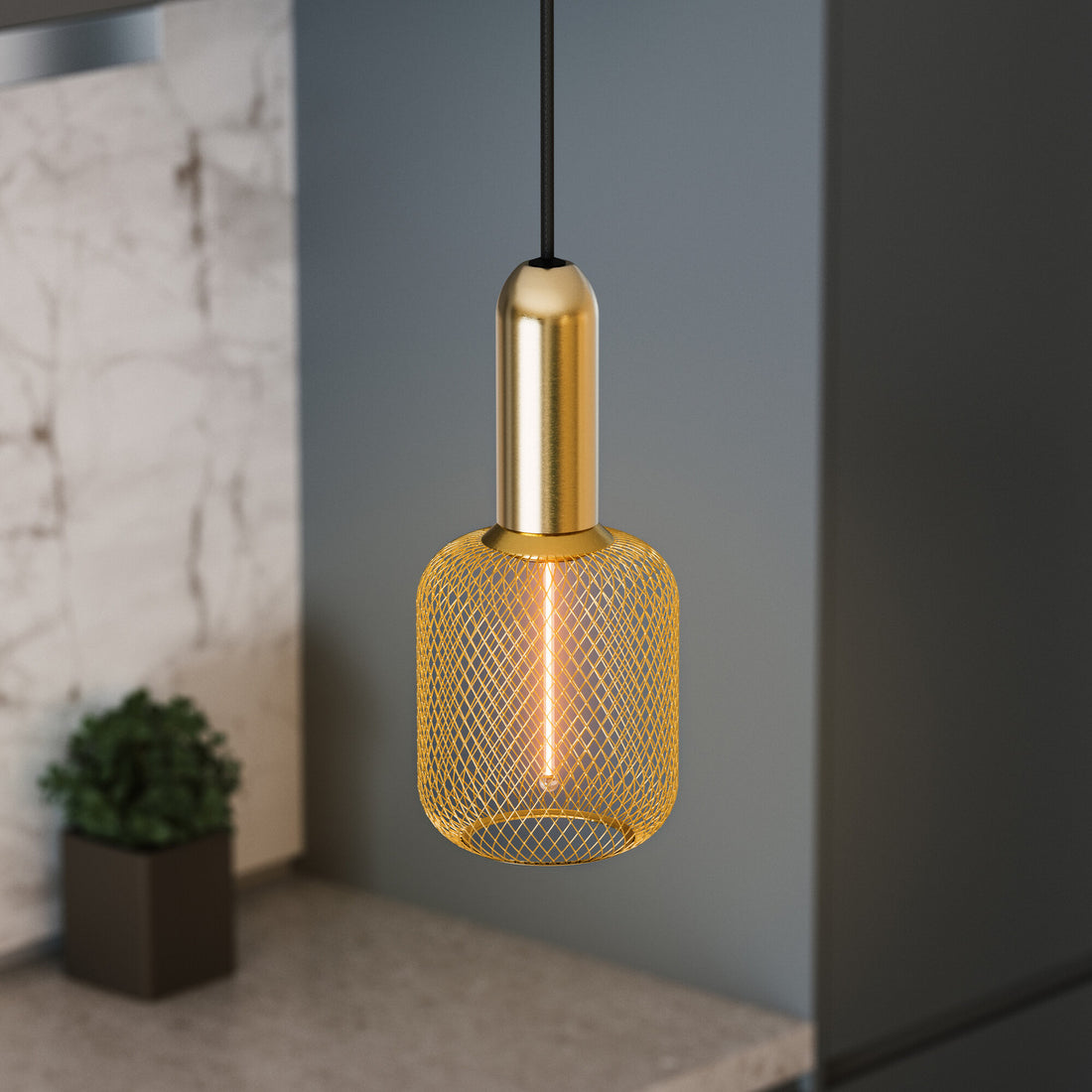 Suspension luminaire | Round Dorée