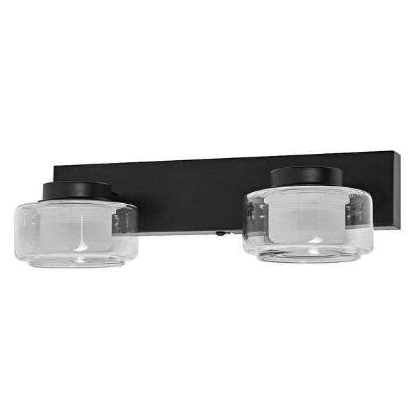 Plafonnier Orbis Flame 2x5.5w noir, verre