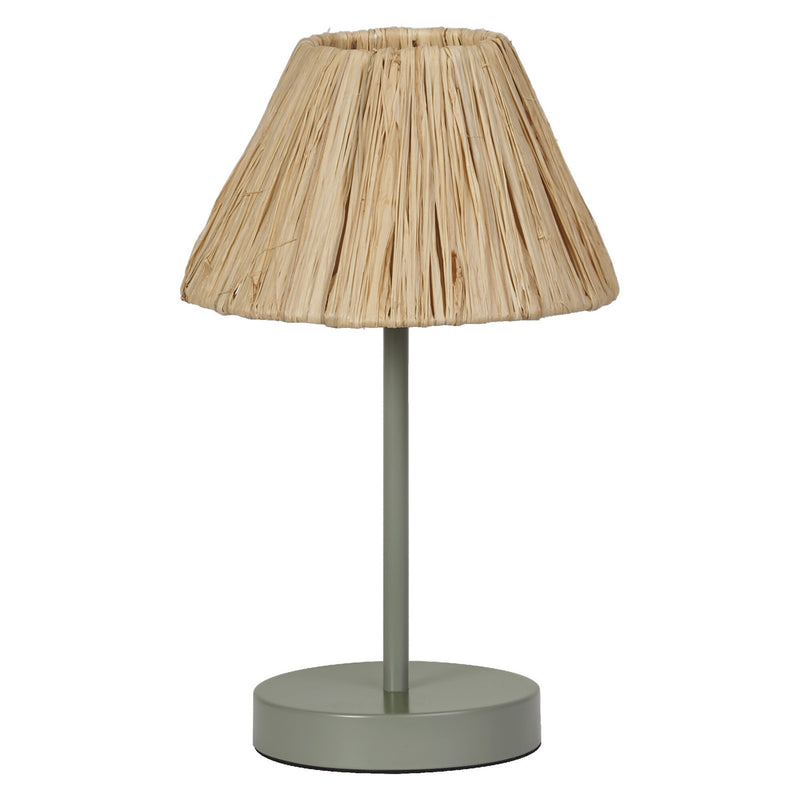 Lampe à poser Raffia verte et marron