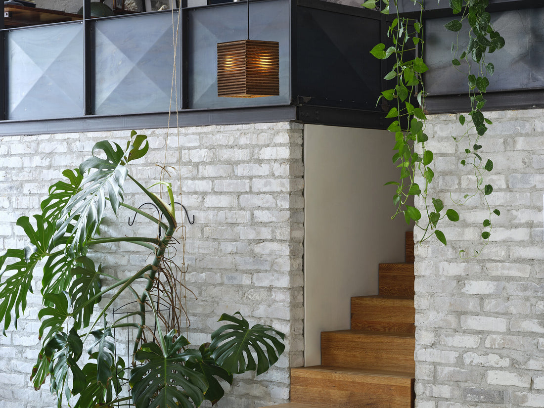 Suspension Cardboard Square marron
