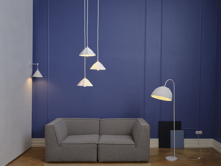 Suspension Lotus Leaf blanche, 3 lumières