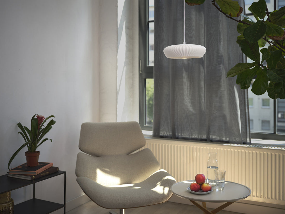 Suspension Plaster Pure blanche, H 114 cm