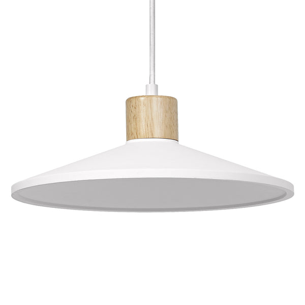 Suspension Plaster Wood blanche, H 116,5 cm