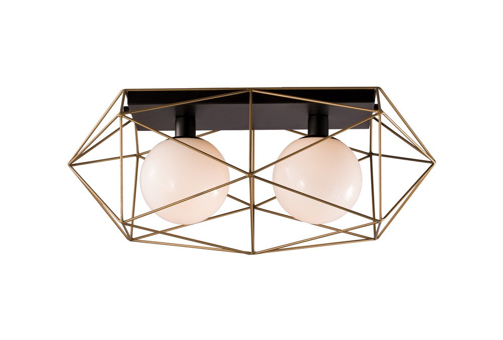 Plafonnier Abraxas doré et noir, L 60 cm
