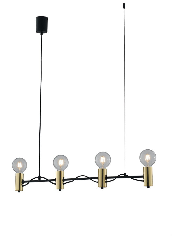 Suspension Axon noire et dorée, H 120 cm
