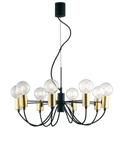 Suspension Axon noire et dorée, L 70 cm