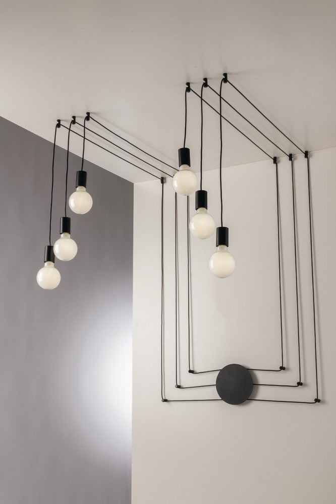 Plafonnier Habitat noir (I-HABITAT-PL6-NER)