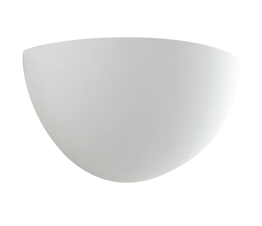 Vue de face du luminaire blanc détouré sur fond blanc uni