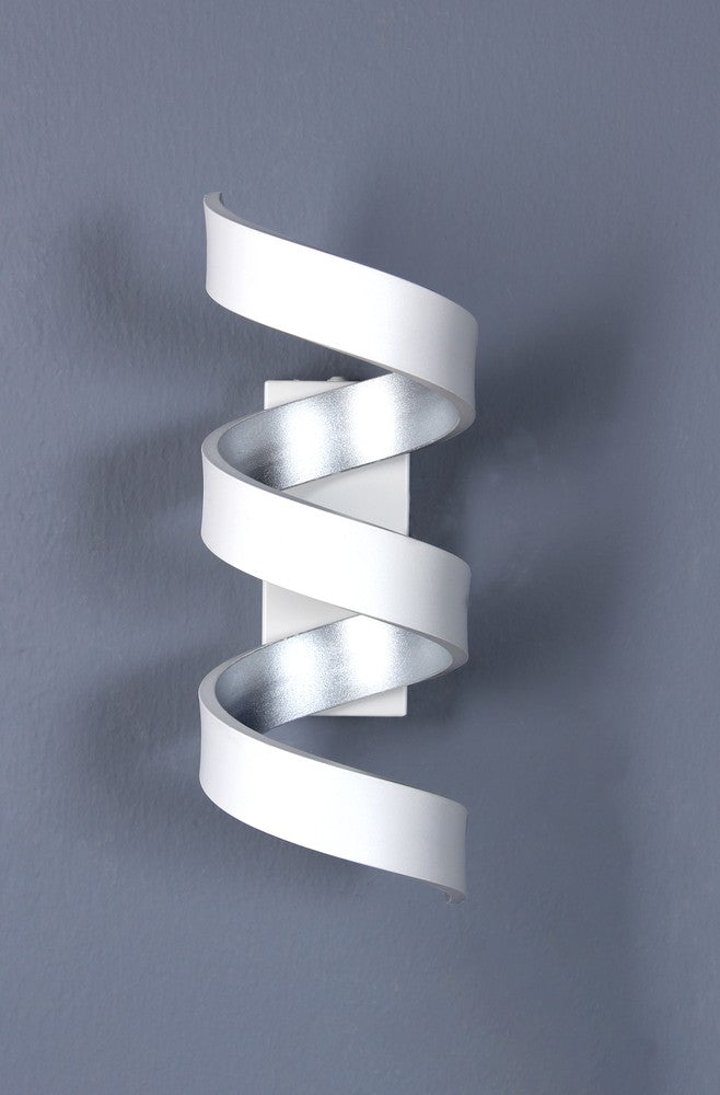 Applique murale Helix blanche et argentée