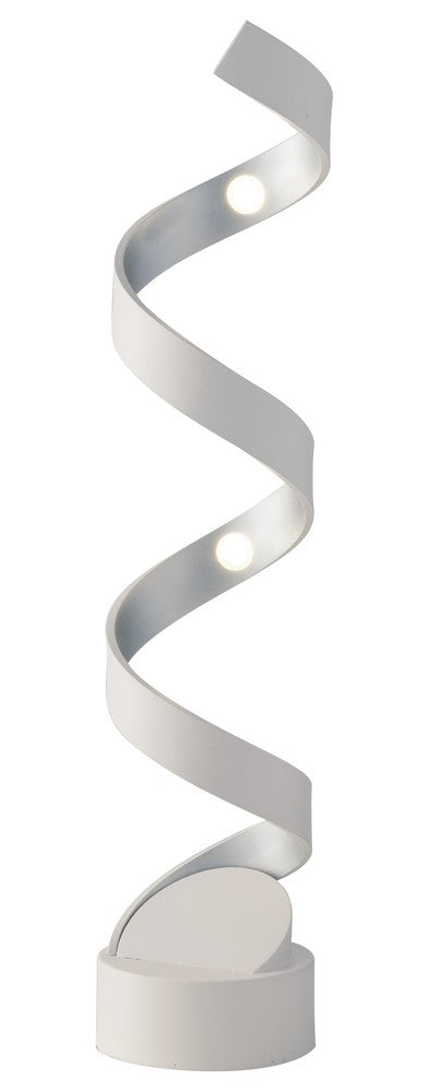 Lampe à poser Helix blanche et argentée