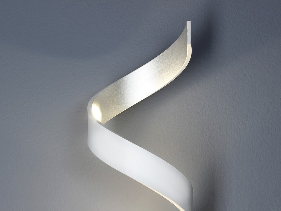 Lampe à poser Helix blanche et argentée
