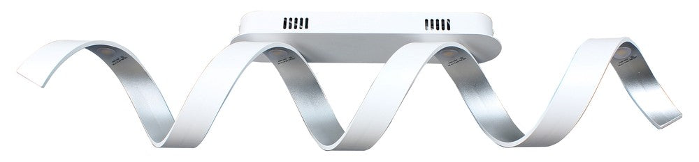 Plafonnier Helix blanc et argenté