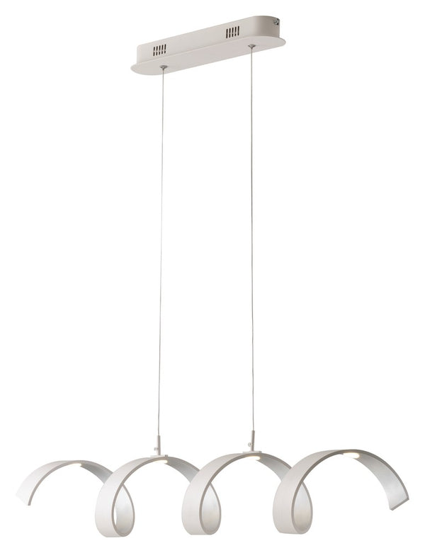 Suspension Helix blanche et argentée, H 120 cm