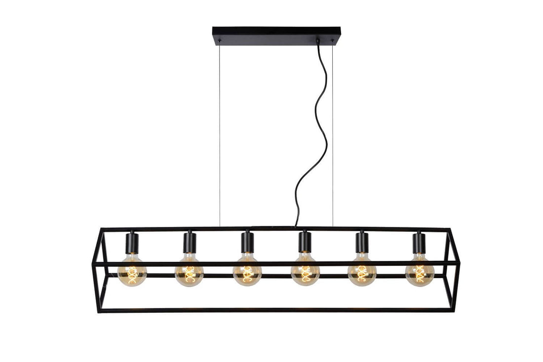 Suspension Fabian 6 lumières noire