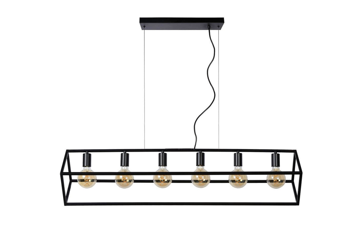 Suspension Fabian 6 lumières noire
