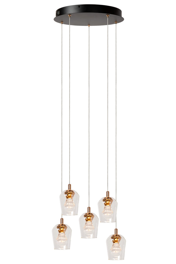 Suspension Berliane transparente, verre, H 65 cm (00430/21/60)
