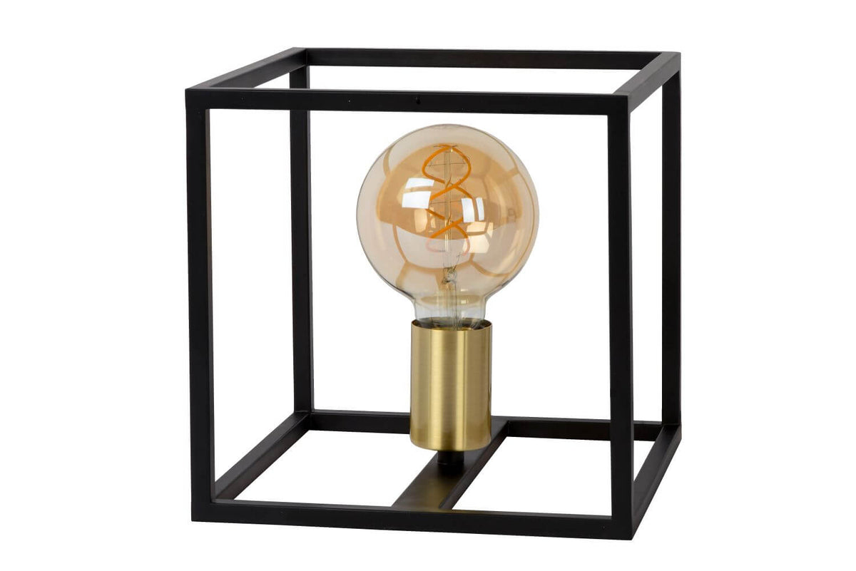 Lampe à poser Ruben noire et dorée mat