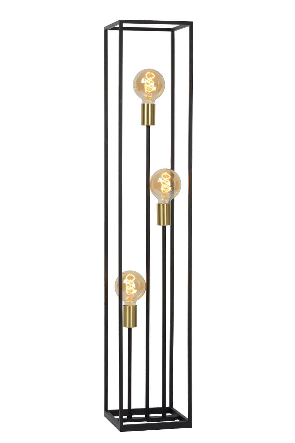 Lampadaire Ruben 3 lumières noir et doré mat